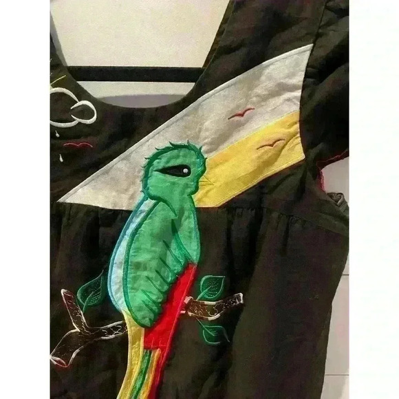 VAVA by Joy Han Black Embroidered Parrot Tunic Dress, size small - Picture 3 of 9